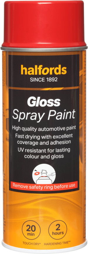 Halfords S4-160 Red Gloss Car Spray Paint - 400ml