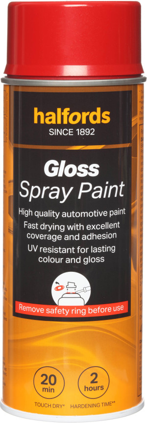 Halfords S4-180 Red Gloss Car Spray Paint - 400ml