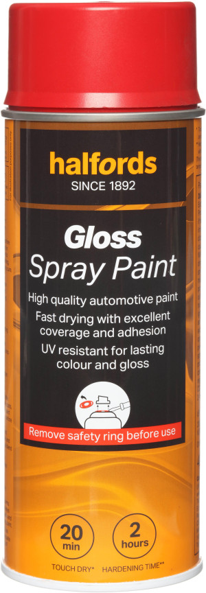 Halfords S4-170 Red Gloss Car Spray Paint - 400ml