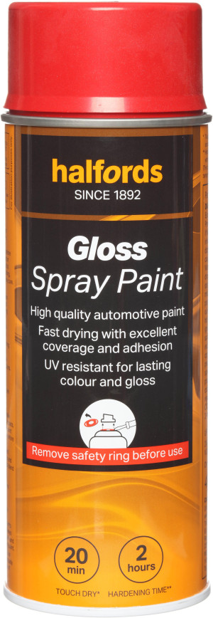 Halfords S4-280 Red Gloss Car Spray Paint - 400ml