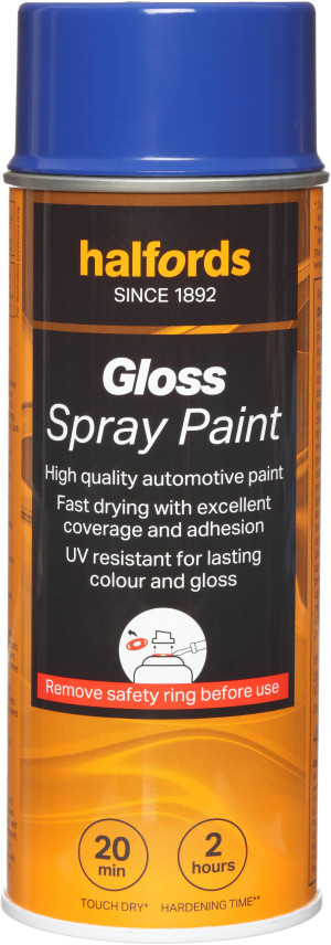 Halfords S3-240 Blue Gloss Car Spray Paint - 400ml