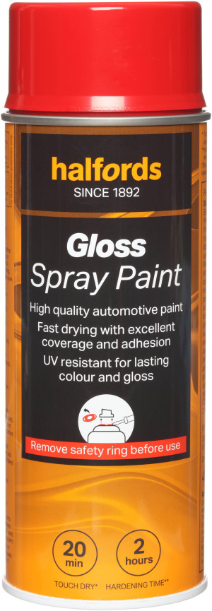 Halfords S4-210 Red Gloss Car Spray Paint - 400ml