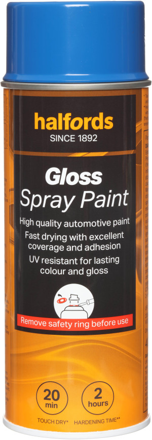 Halfords S3-320 Blue Gloss Car Spray Paint - 400ml