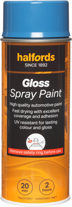 Halfords S3-370 Blue Gloss Car Spray Paint - 400ml
