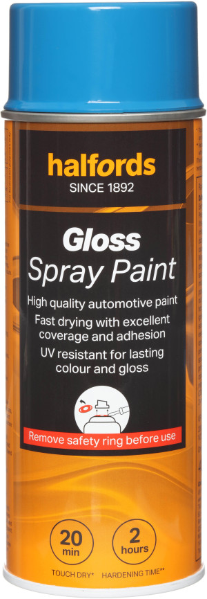 Halfords S3-380 Blue Gloss Car Spray Paint - 400ml