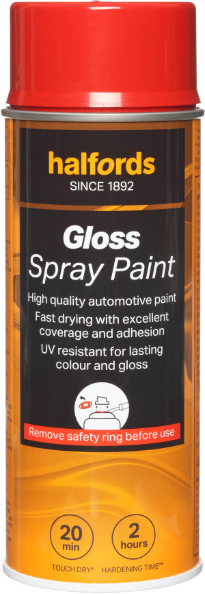 Halfords S4-270 Red Gloss Car Spray Paint - 400ml