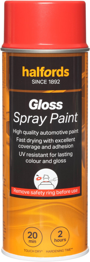Halfords S4-310 Red Gloss Car Spray Paint - 400ml