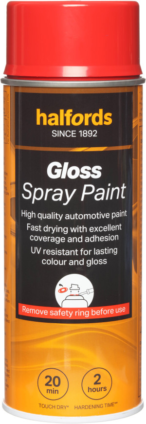 Halfords S4-320 Red Gloss Car Spray Paint - 400ml