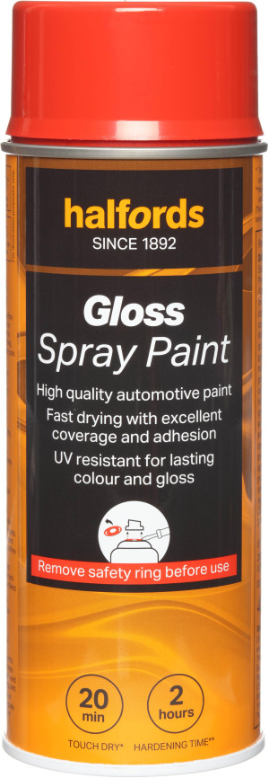 Halfords S4-360 Red Gloss Car Spray Paint - 400ml