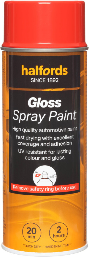 Halfords S4-350 Red Gloss Car Spray Paint - 400ml