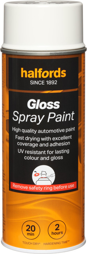 Halfords S0-160 White Gloss Car Spray Paint - 400ml