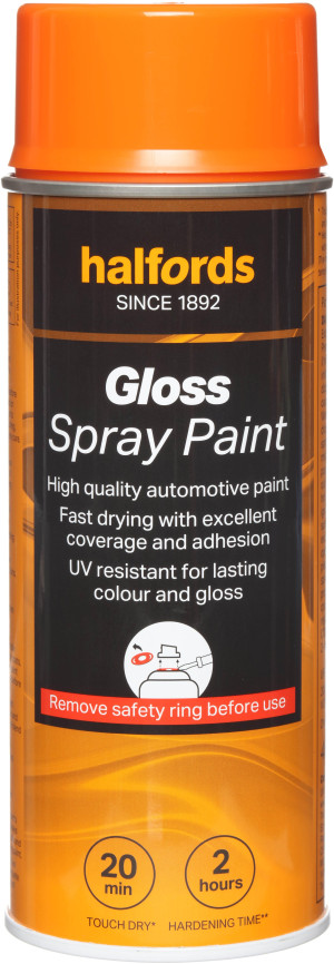Halfords S5-060 Orange Gloss Car Spray Paint - 400ml