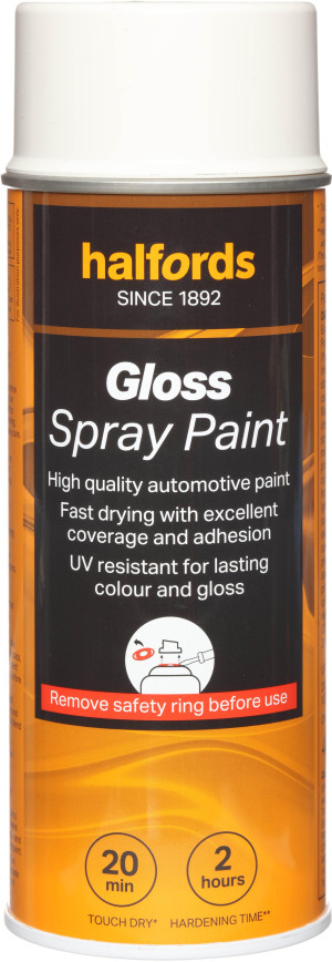 Halfords S0-140 White Gloss Car Spray Paint - 400ml