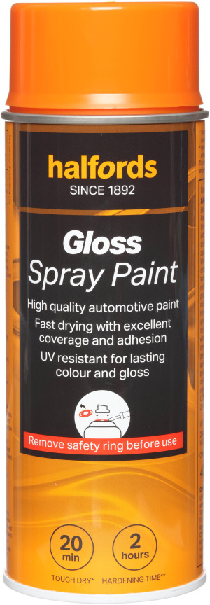 Halfords S5-030 Orange Gloss Car Spray Paint - 400ml
