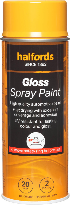 Halfords S5-090 Yellow Gloss Car Spray Paint - 400ml