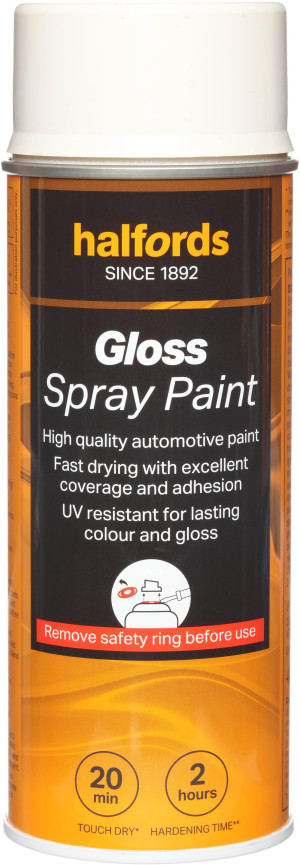 Halfords S0-120 White Gloss Car Spray Paint - 400ml