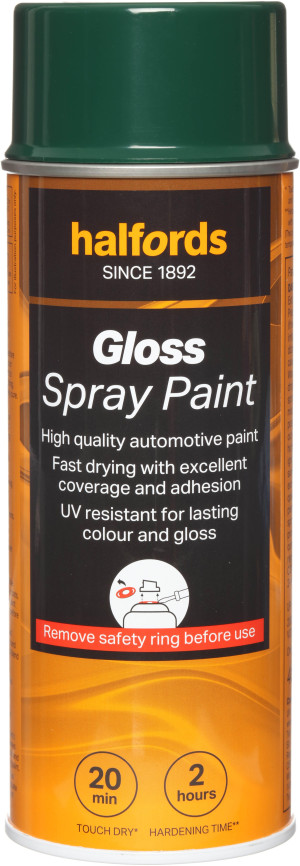 Halfords S7-080 Green Gloss Car Spray Paint - 400ml
