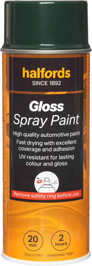 Halfords S7-100 Green Gloss Car Spray Paint - 400ml