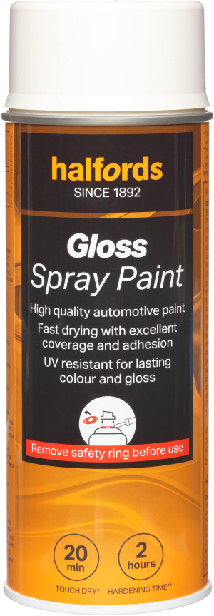 Halfords S0-060 White Gloss Car Spray Paint - 400ml