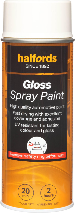 Halfords S0-150 White Gloss Car Spray Paint - 400ml