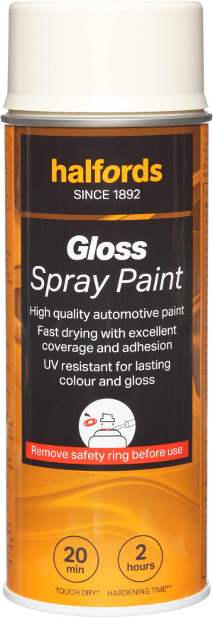 Halfords S0-220 White Gloss Car Spray Paint - 400ml