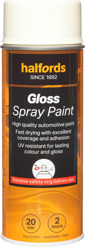 Halfords S0-260 White Gloss Car Spray Paint - 400ml