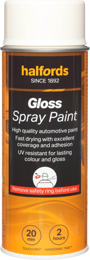 Halfords S0-190 White Gloss Car Spray Paint - 400ml