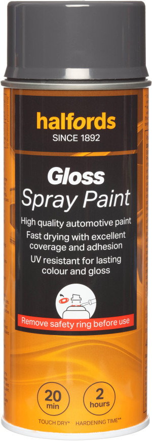 Halfords S1-090 Grey Gloss Car Spray Paint - 400ml