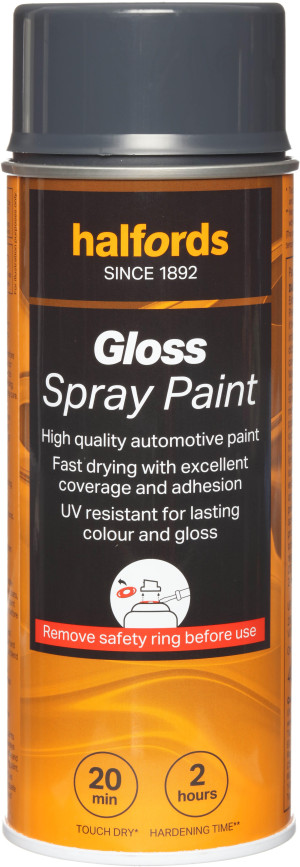 Halfords S1-080 Grey Gloss Car Spray Paint - 400ml