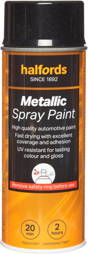 Halfords M2-070 Black Metallic Car Spray Paint - 400ml