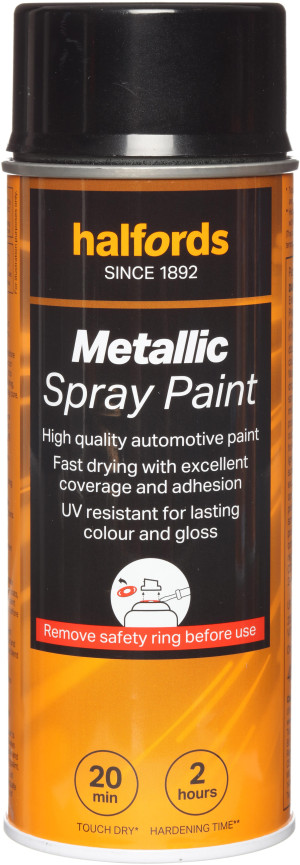 Halfords M2-080 Black Metallic Car Spray Paint - 400ml