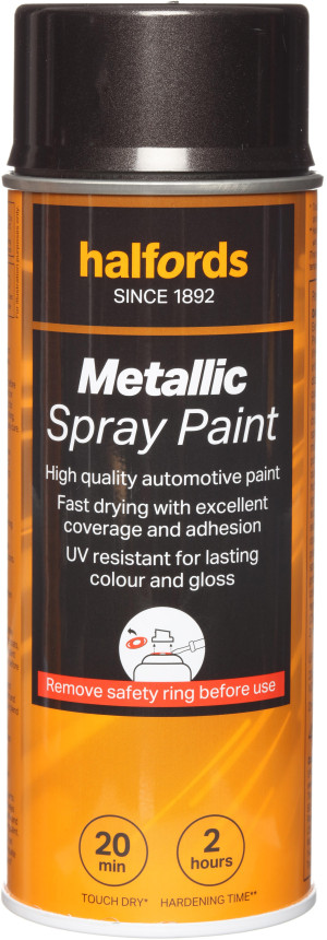 Halfords M2-020 Black Metallic Car Spray Paint - 400ml