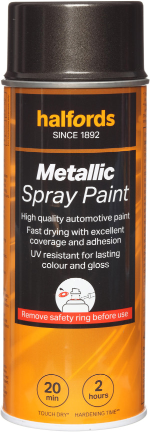 Halfords M1-490 Grey Metallic Car Spray Paint - 400ml