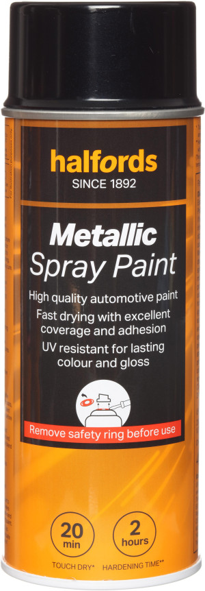 Halfords M2-150 Black Metallic Car Spray Paint - 400ml