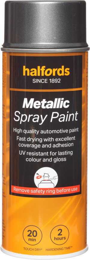 Halfords M1-150 Grey Metallic Car Spray Paint - 400ml