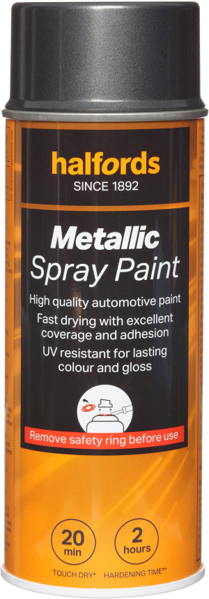 Halfords M1-270 Grey Metallic Car Spray Paint - 400ml