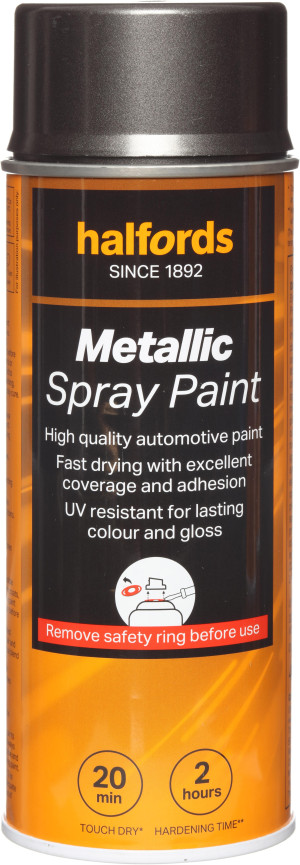 Halfords M1-260 Grey Metallic Car Spray Paint - 400ml