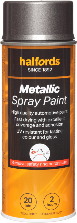 Halfords M1-180 Grey Metallic Car Spray Paint - 400ml