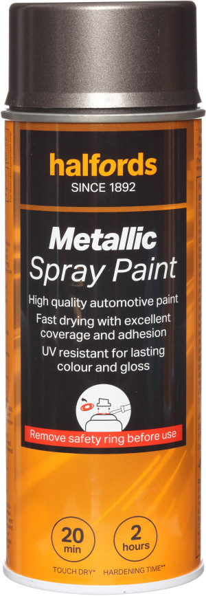 Halfords M1-070 Grey Metallic Car Spray Paint - 400ml