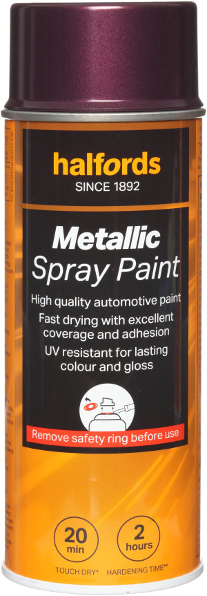 Halfords M4-010 Red Metallic Car Spray Paint - 400ml