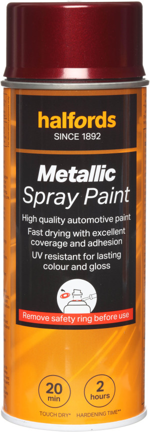 Halfords M4-060 Red Metallic Car Spray Paint - 400ml