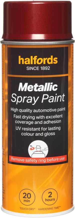 Halfords M4-100 Red Metallic Car Spray Paint - 400ml