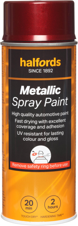 Halfords M4-090 Red Metallic Car Spray Paint - 400ml