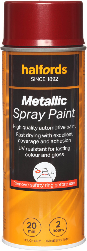 Halfords M4-120 Red Metallic Car Spray Paint - 400ml