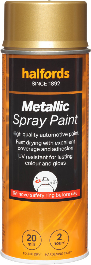 Halfords M5-090 Gold Metallic Car Spray Paint - 400ml