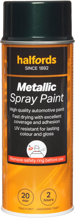 Halfords M7-050 Green Metallic Car Spray Paint - 400ml