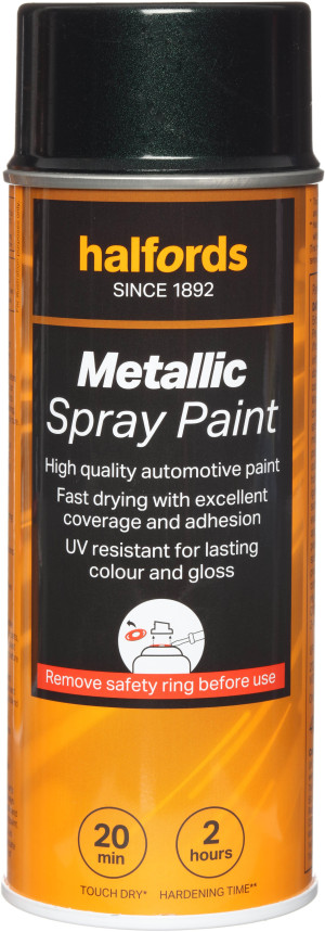 Halfords M7-060 Green Metallic Car Spray Paint - 400ml
