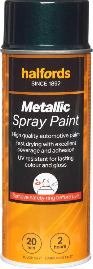 Halfords M7-030 Green Metallic Car Spray Paint - 400ml