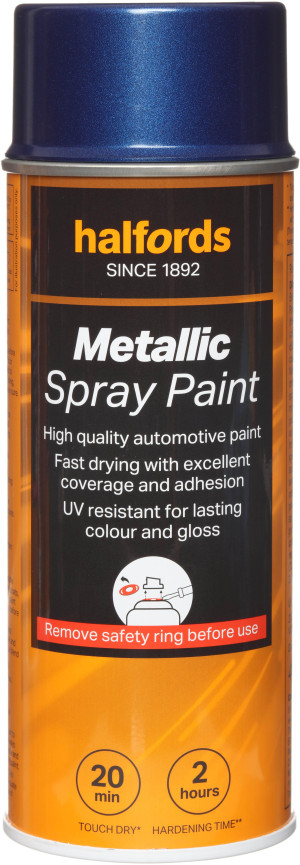 Halfords M3-380 Blue Metallic Car Spray Paint - 400ml