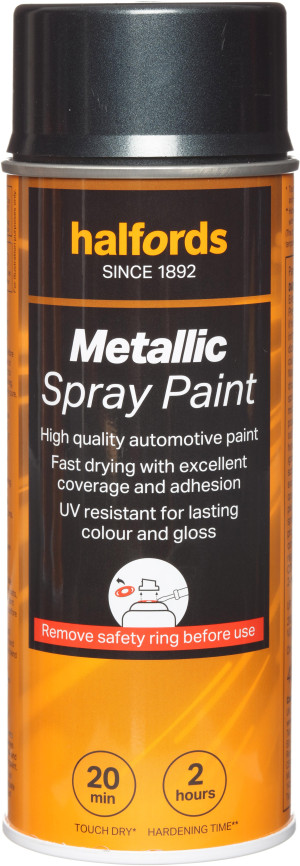 Halfords M1-350 Grey Metallic Car Spray Paint - 400ml